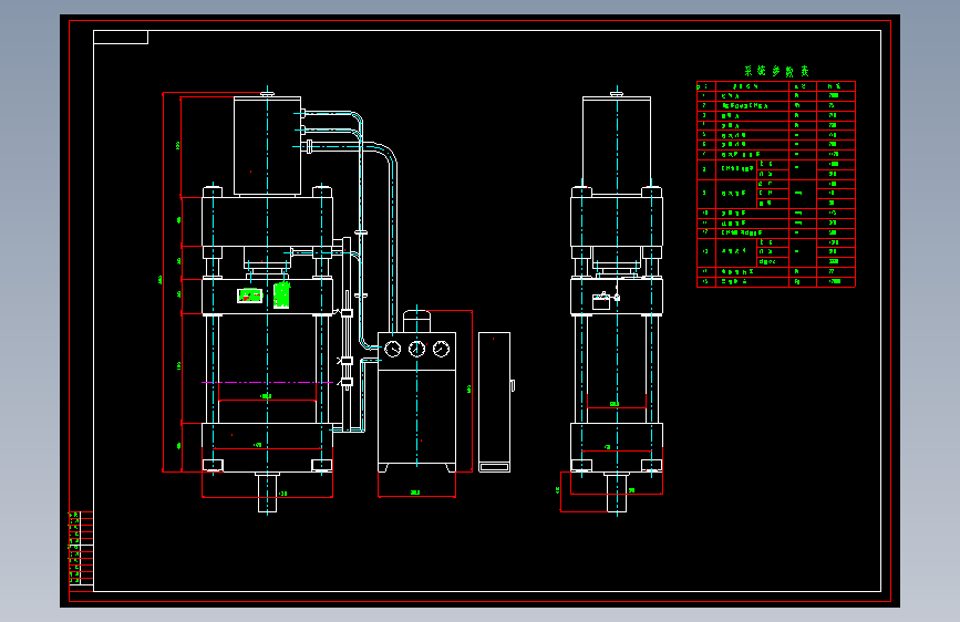 disegno della pressa idraulica
