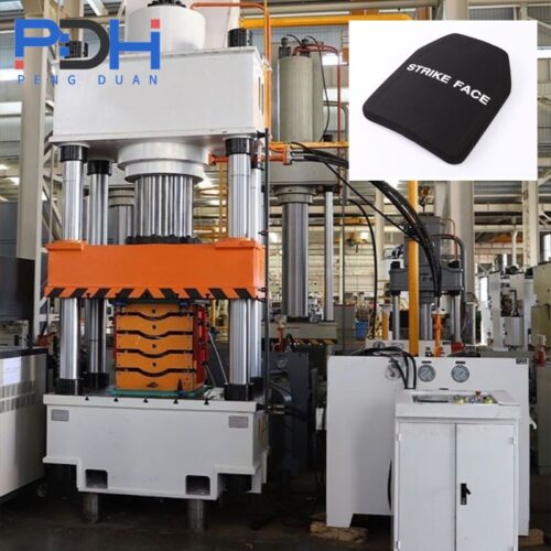 composite press for producing hard armor plates